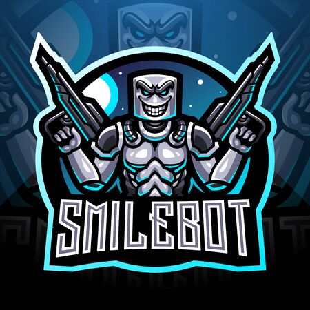 Smile robot esport mascot logoのイラスト素材