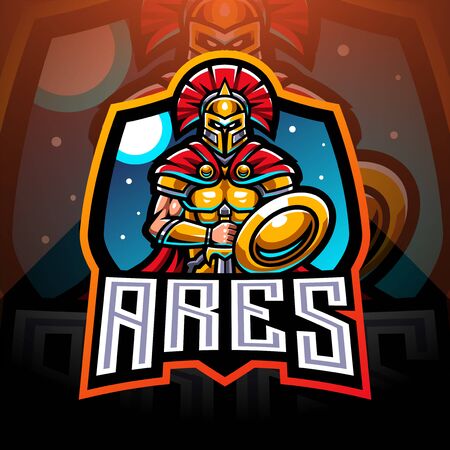 Ares esport mascot logoのイラスト素材