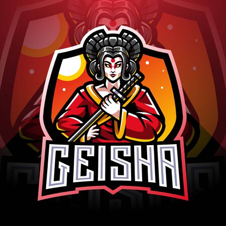 Geisha esport mascot logoのイラスト素材