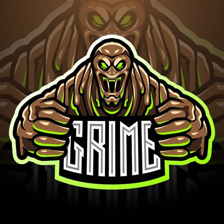 The grime esport mascot logoのイラスト素材
