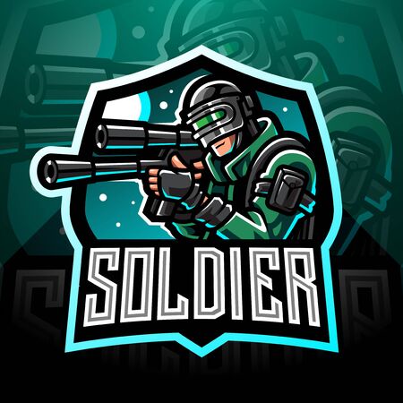 Soldier mascot esport gaming logoのイラスト素材