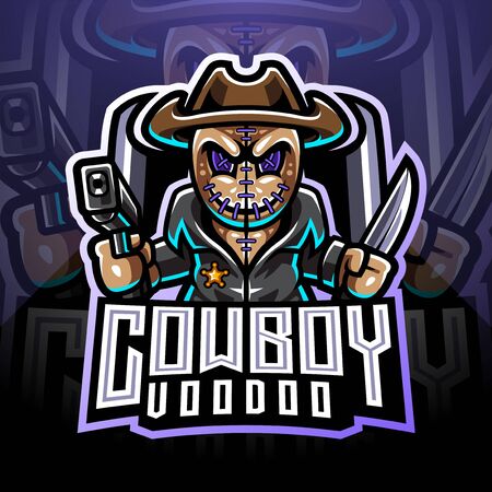 Voodoo cowboy esport mascot logoのイラスト素材
