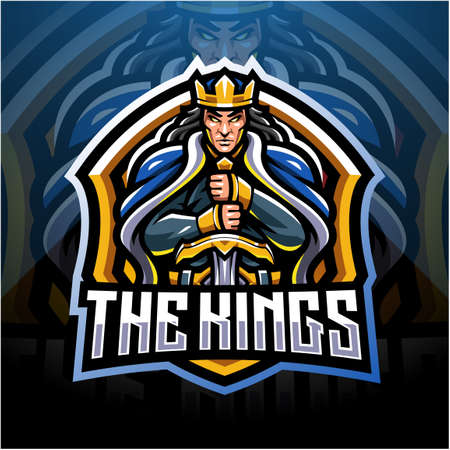 The King esport mascot logo designのイラスト素材