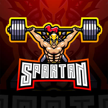 Spartan esport mascot logo designのイラスト素材