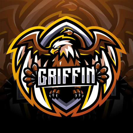 Griffin esport mascot logo designのイラスト素材