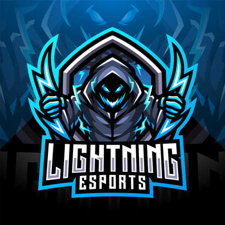 Lightning esport mascot logo designのイラスト素材