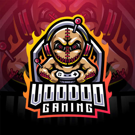 Voodoo gaming esport mascot logoのイラスト素材