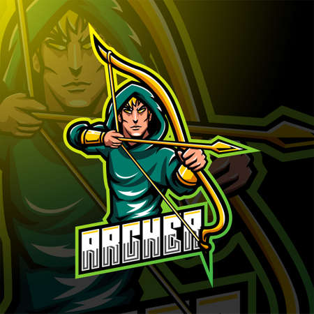 Archer esport mascot logoのイラスト素材