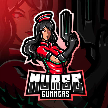 Nurse gunners esport mascot logoのイラスト素材