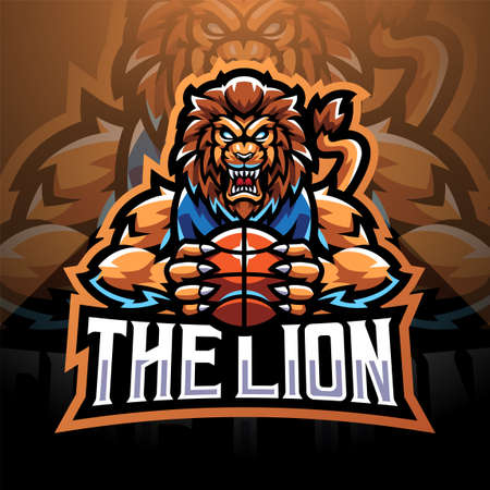The lion sport esport mascot logoのイラスト素材