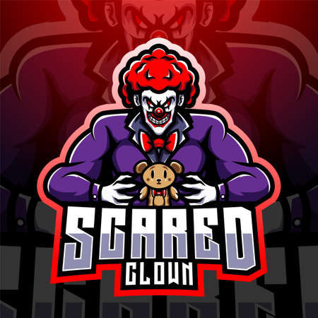 Clown esport mascot designのイラスト素材