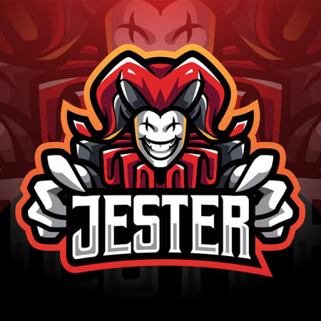 Jester esport mascot logo designのイラスト素材