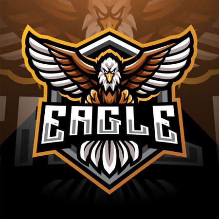 Eagle esport mascot logo designのイラスト素材