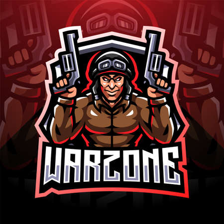 Warzone esport mascot logo designのイラスト素材