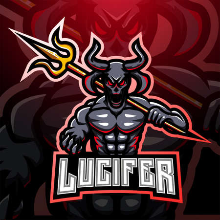 Lucifer esport mascot logo designのイラスト素材