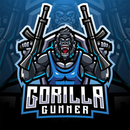 Gorilla gunners esport mascotのイラスト素材