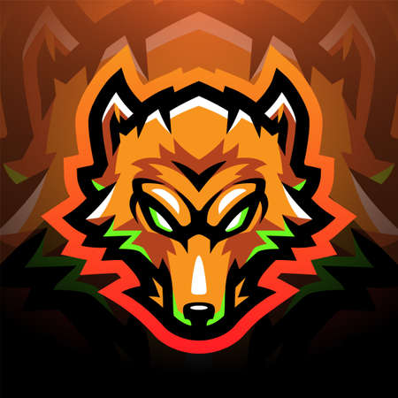 Foxes head badge mascotのイラスト素材