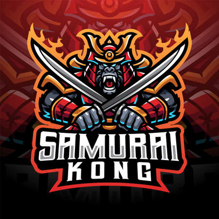 Samurai kong esport mascotのイラスト素材