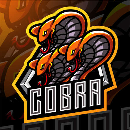 King Cobra head esport mascot designのイラスト素材