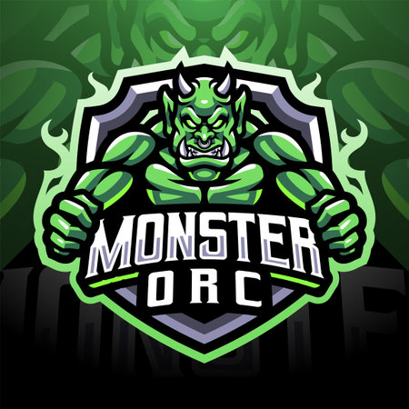 Monster orc esport mascot  designのイラスト素材