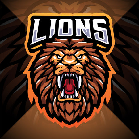 Lion head esport mascot designのイラスト素材