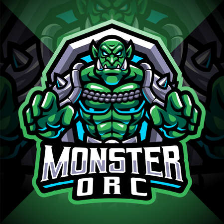 Monster orc esport mascot designのイラスト素材