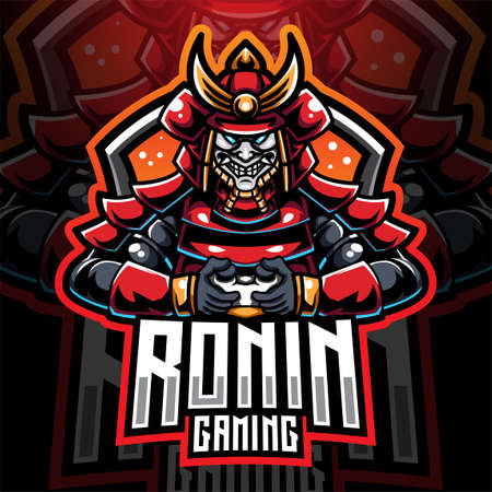 Ronin gaming esport mascot designのイラスト素材