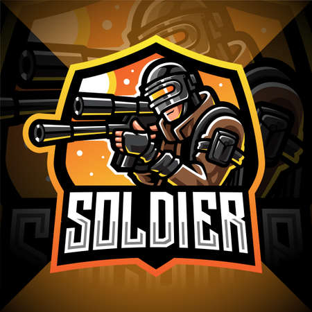 Soldier mascot esport gamingのイラスト素材