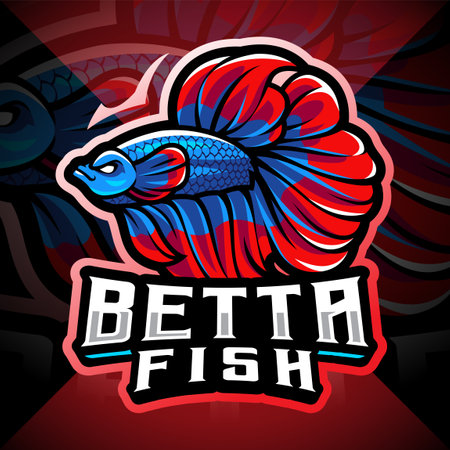 Betta fish esport mascot logoのイラスト素材