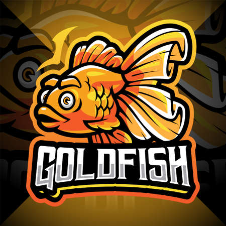 Goldfish esport mascot logo designのイラスト素材