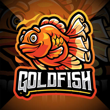Goldfish esport mascot logo designのイラスト素材