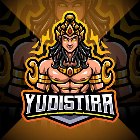 Yudistira esport mascot logo designのイラスト素材