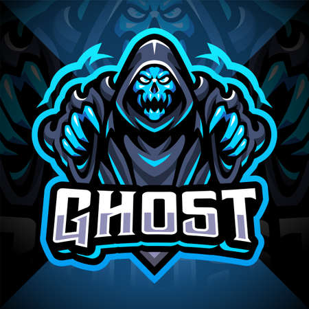 Ghost esport mascot logo designのイラスト素材