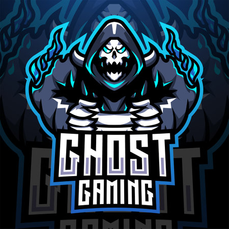 Ghost gaming esport mascot logo designのイラスト素材