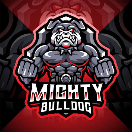 Mighty bulldog esport mascot logo designのイラスト素材