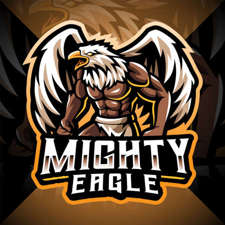 Mighty eagle esport mascot logo designのイラスト素材