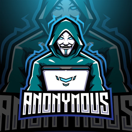 Anonymous esport mascot logo designのイラスト素材