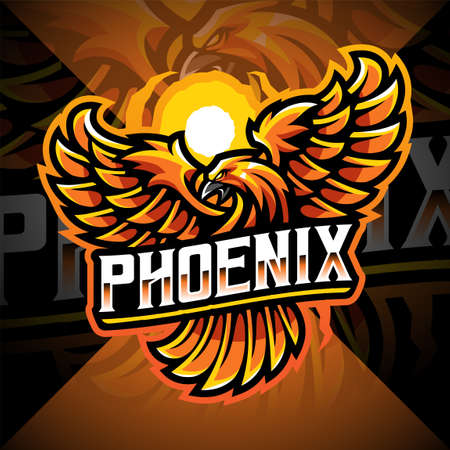 Phoenix esport mascot logo designのイラスト素材
