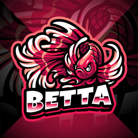 Betta fish esport mascot logoのイラスト素材