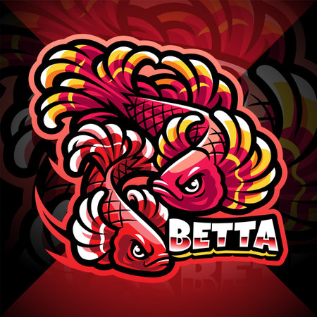Betta fish esport mascot logoのイラスト素材