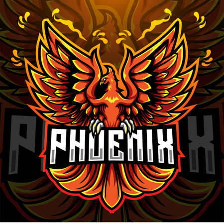 Phoenix esport mascot logo designのイラスト素材