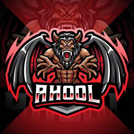 Ahool esport mascot logo designのイラスト素材