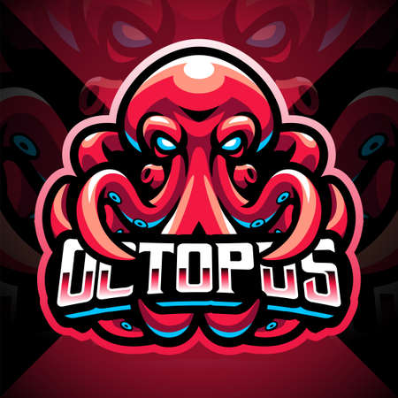 Octopus esport mascot logo designのイラスト素材