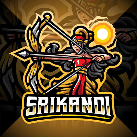 Srikandi esport mascot logo designのイラスト素材