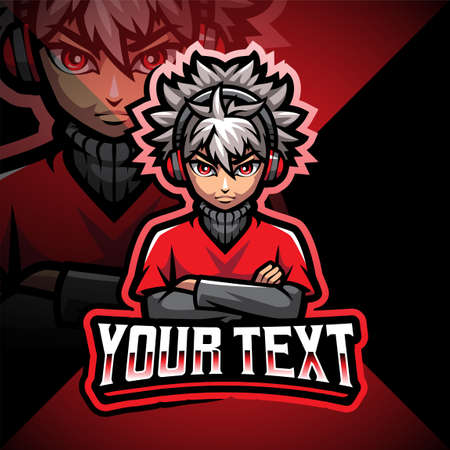 Cool boy esport mascot designのイラスト素材
