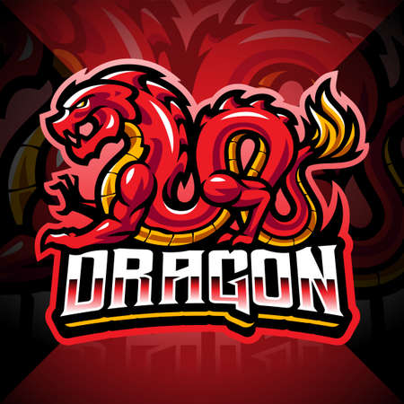 Dragon esport mascot logo designのイラスト素材