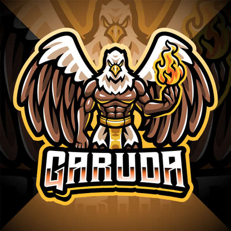 Garuda esport mascot logo designのイラスト素材