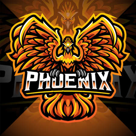 Phoenix esport mascot logo designのイラスト素材