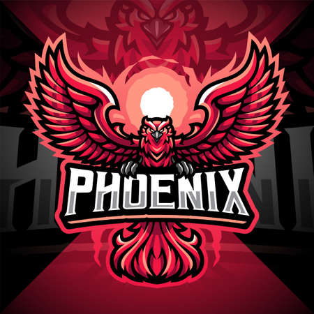 Phoenix esport mascot logo designのイラスト素材