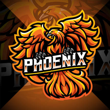 Phoenix esport mascot logo designのイラスト素材